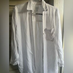 Sigrid Olsen Men's White Lightweight Shirt Jacket